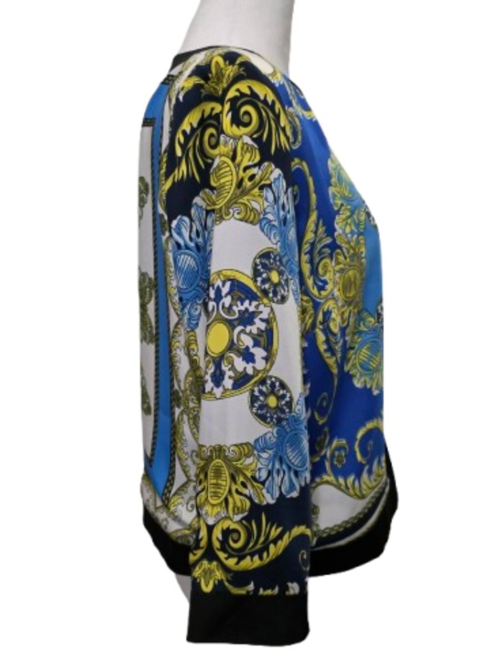 Boston Proper Blue Gold Baroque Butterfly Print Jacket Blazer Sz 10 - Picture 6 of 12